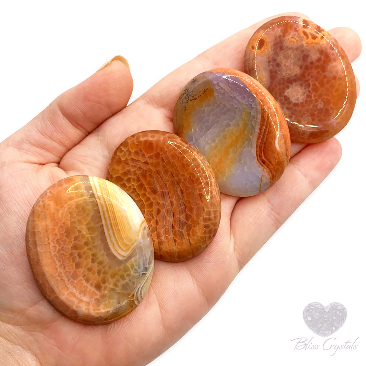 Fire Agate Thumb Stone #SK3919 - $16