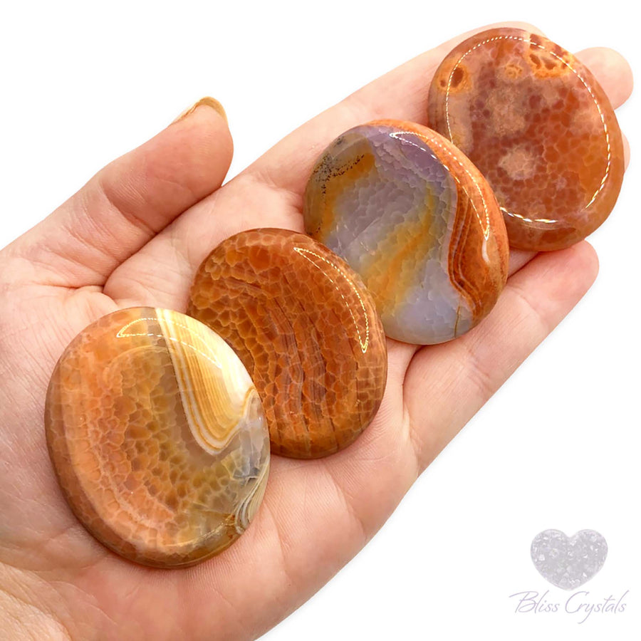 Fire Agate Thumb Stone #SK3919 - $16