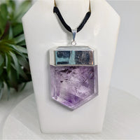 Thumbnail for Flat Crystal Point 1.5’’ Silver Plated Pendant Choose