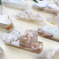 Translucent Flower Agate Cloud Carving #LV9390 with amber swirls