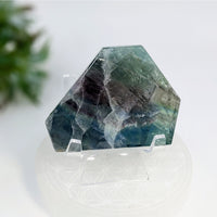 Thumbnail for Raw blue-green Fluorite 2.8’’ Geo Slice #LV6921 showcasing geometric facets and beauty