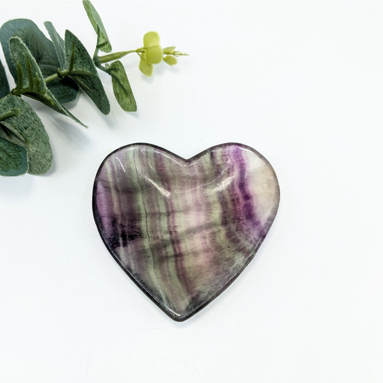 Fluorite 2.9’’ Heart Dish Bowl #LV6248 - $39