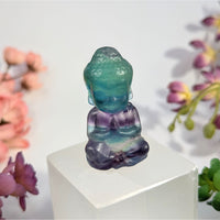 Fluorite 2-inch Buddha carving meditation statue BC0090