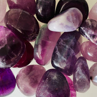 Thumbnail for Polished purple and pink amethyst stones in Fluorite Assorted Tumbled #T316 collection