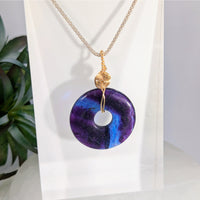 Fluorite Donut 1.2’’ Wire Wrap Pendant #LV9064 - $44