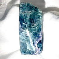 Thumbnail for Large blue and white quartz stone with rough texture - Fluorite Freeform 8.25’ (7lb) #M190