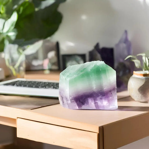 Home office with crystals