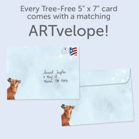 Fox Wishes Birthday Greeting Card #22240 with light blue envelope and orange fox card