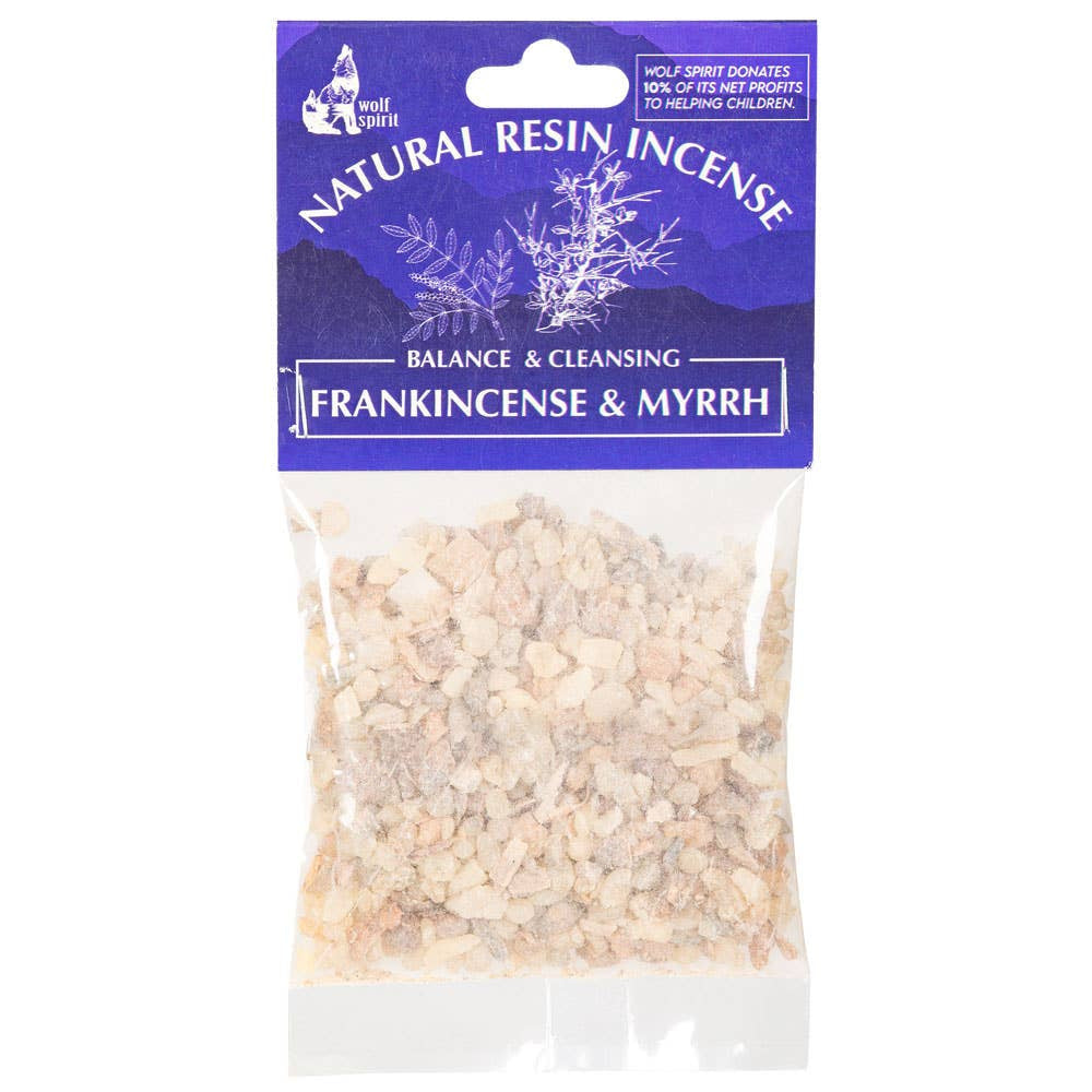 Wolf Spirit Frankincense & Myrrh Resin Incense in Clear Bag #LV9676