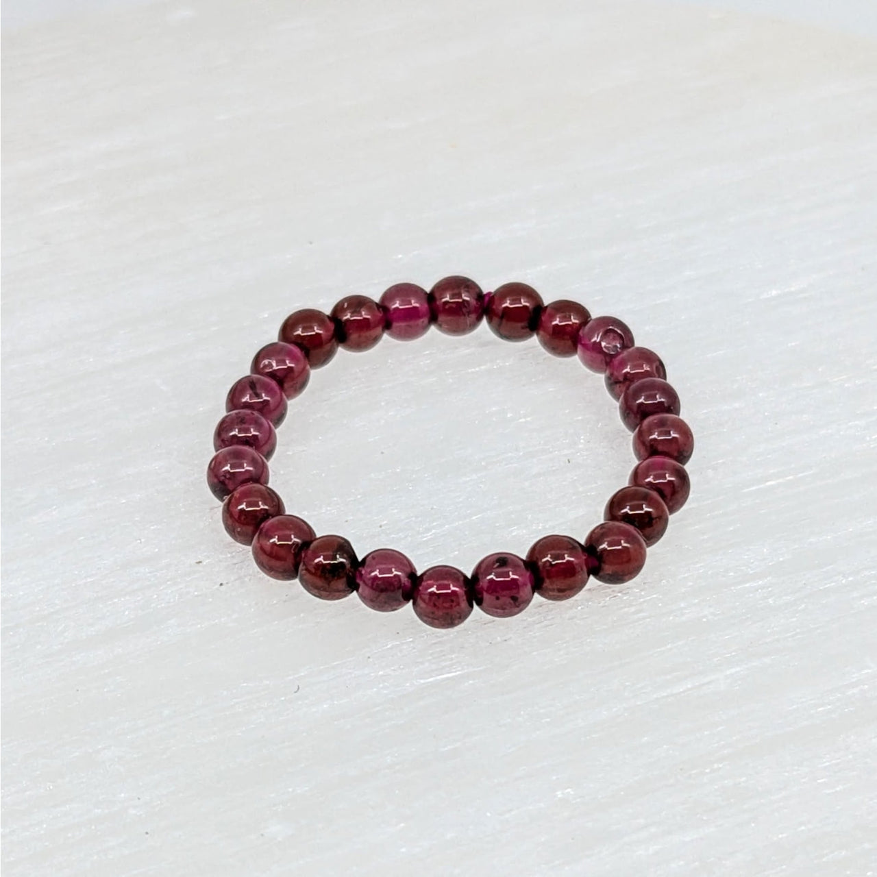 Garnet 3mm Mini Stretch Ring #LV6281 - $3.95