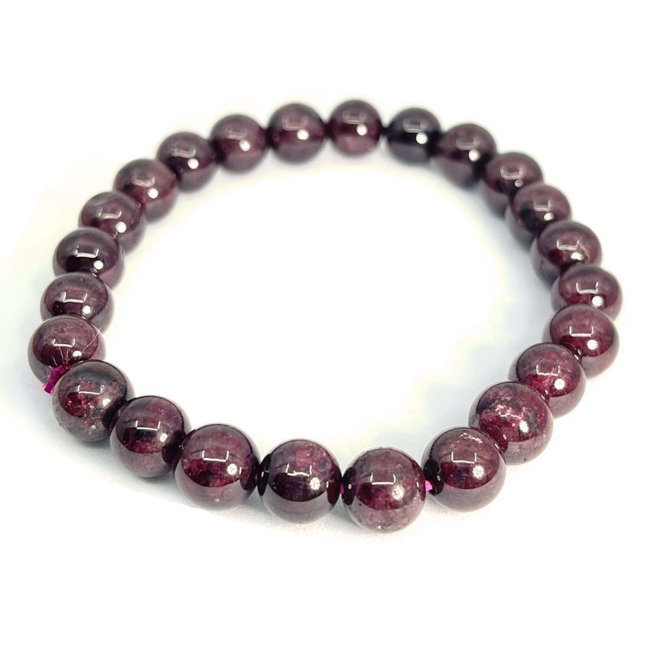 Garnet 8mm Beaded Bracelet #SK6782 - $32