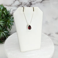 Thumbnail for Garnetite gemstone necklace with sterling silver slider pendant on 18’ chain #LV3250