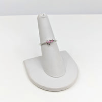 Thumbnail for Pink tourmal ring with a diamond center - Garnet Sterling Silver Bat Ring #SK8907