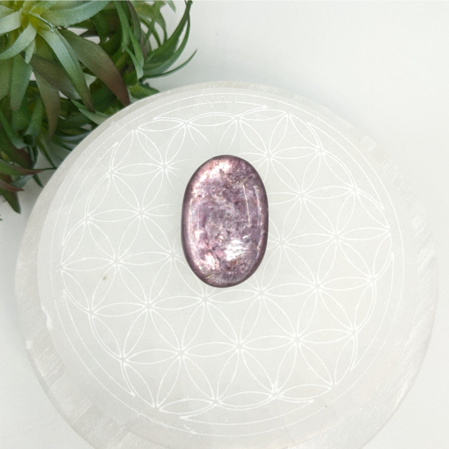 Gem Lepidolite 1.2’’ Cabachon #LV5682 - $98