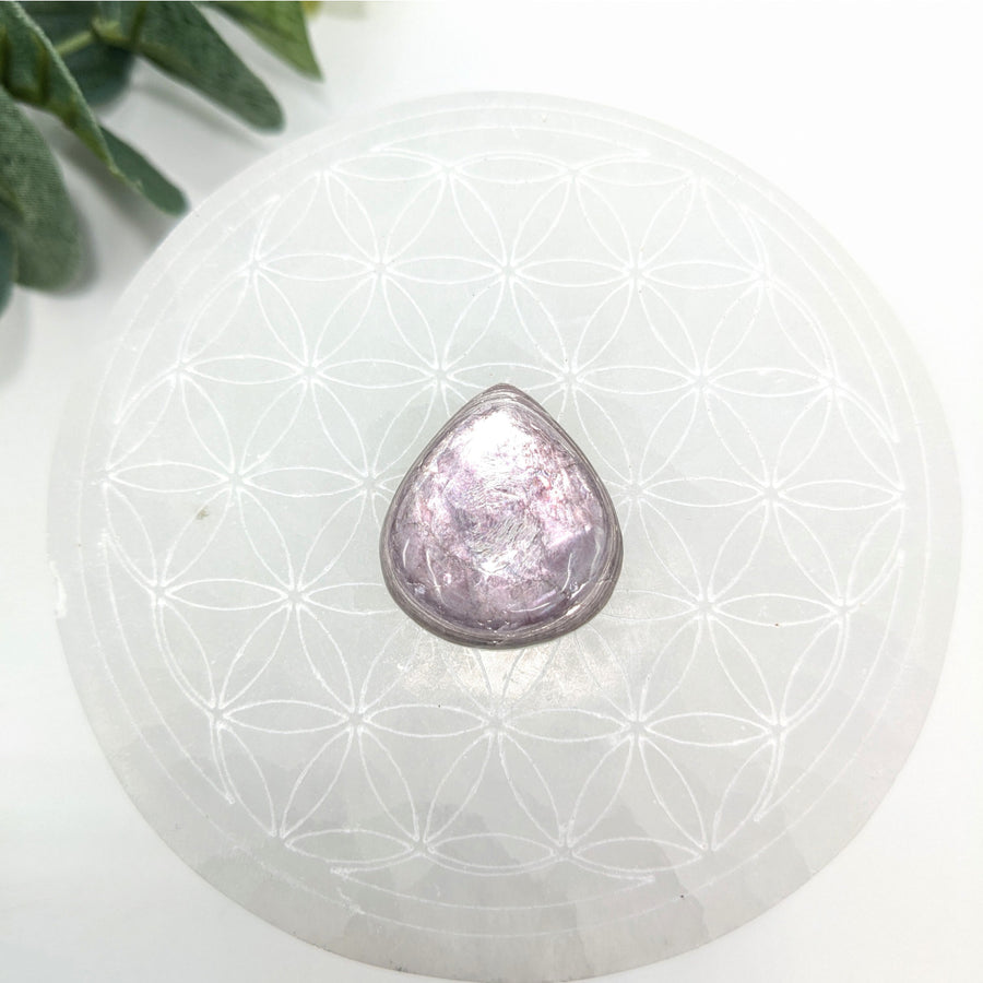 Gem Lepidolite 1.5’’ Teardrop Cabachon #LV6038 - $54