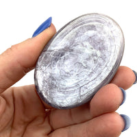 Thumbnail for Gem Lepidolite Palm Stone (52g) #SK3713