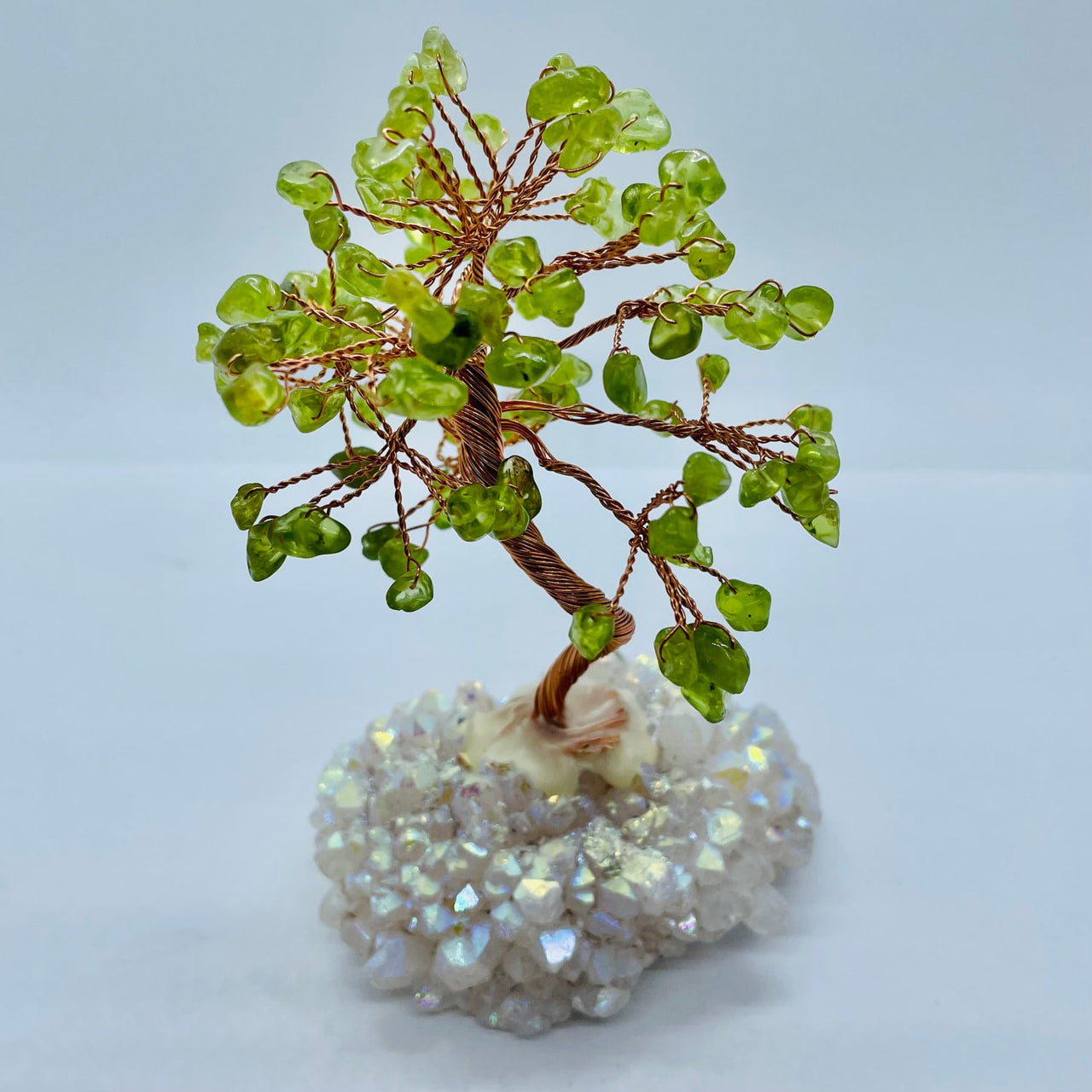 Decorative Gem Tree with Green Beads on Angel Aura Base #X005 for elegant decor