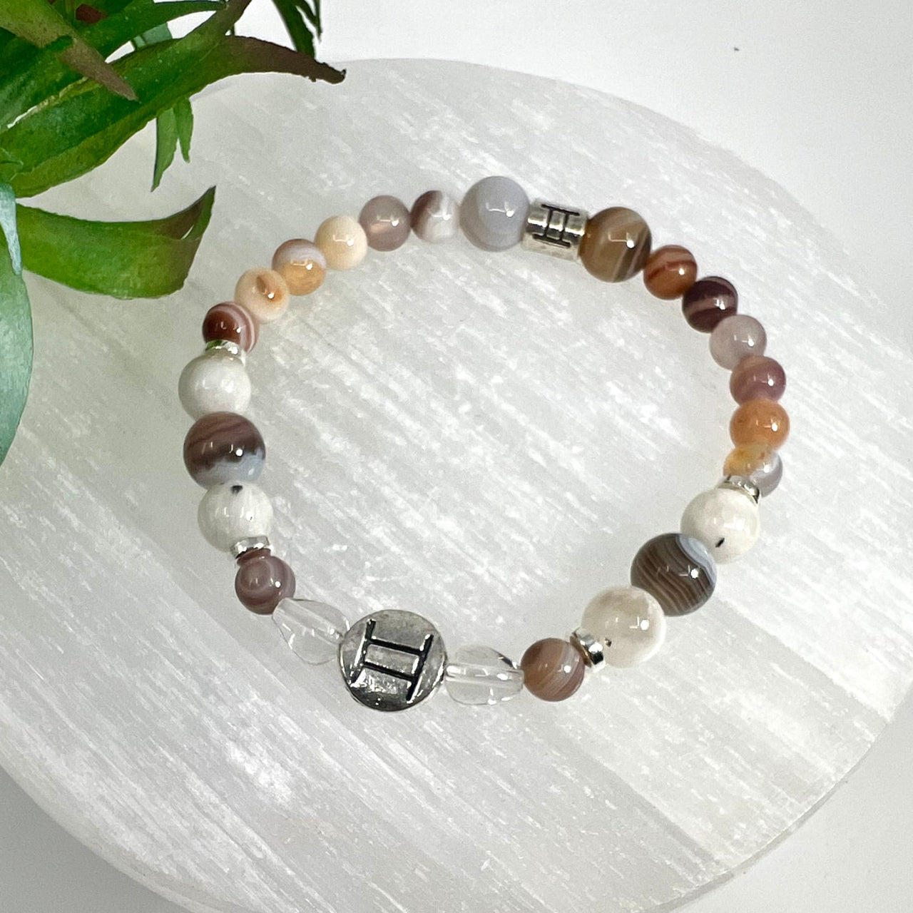 Beaded Gemini Zodiac bracelet with ladder charm jewelry astrology sign accessory