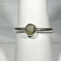 Thumbnail for Genuine Moldavite Rough Stone Sterling Silver Ring #J804