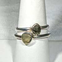 Thumbnail for Genuine Moldavite Rough Stone Sterling Silver Ring #J804