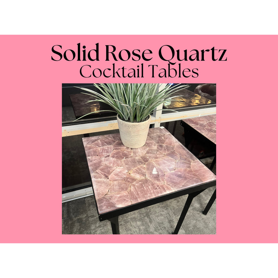 Genuine Rose Quartz Cocktail Table - Pickup only