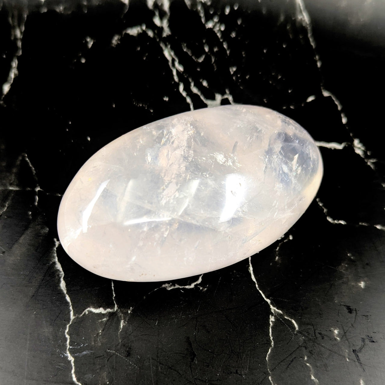 Girasol Quartz 4.5’’ Jumbo Pebble #BC1019 smooth translucent oval moonstone