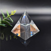 Thumbnail for Clear crystal pyramid with geometric facets in Glass 2.7’’ Pyramid #LV6061 design