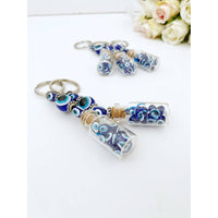 Thumbnail for Glass Evil Eye Bottle Keychain Blue Glass Evil Eye #Q384