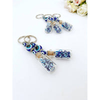 Thumbnail for Glass Evil Eye Bottle Keychain Blue Glass Evil Eye #Q384