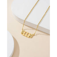 Gold-toned Angel Number Necklace with Butterfly Accent Pendant for Elegant Wear