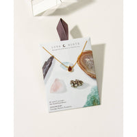 Gold Delicate Gemstone Necklace- Ruby #LV9102 - $39