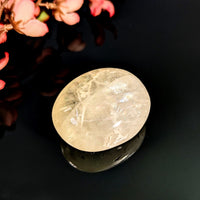 Gold Optical Calcite 1.5’’ Palm Stone #LV8958 - $40