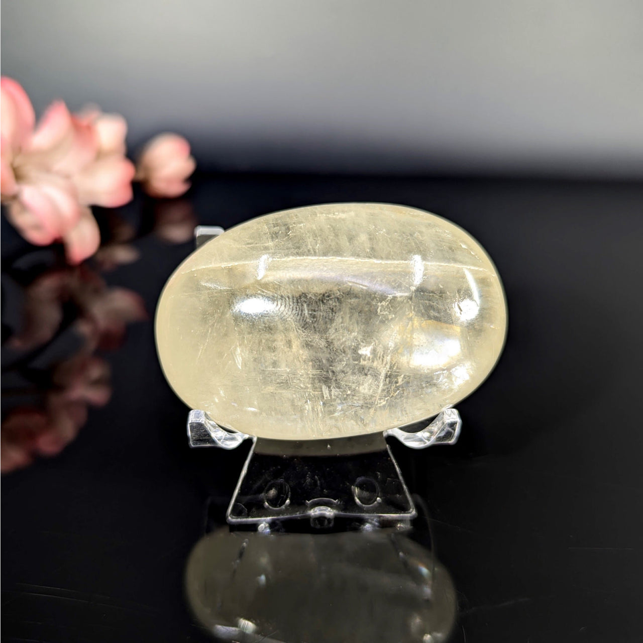 Gold Optical Calcite 2.2’’ Palm Stone #LV8902 - $72