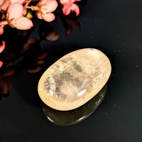 Gold Optical Calcite 2’’ Palm Stone #LV8957 - $55