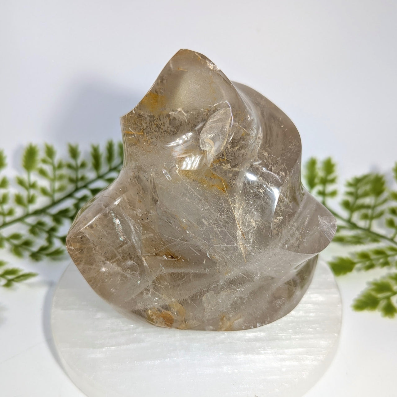 Gold Rutilated Quartz 4" Flame #BC1500