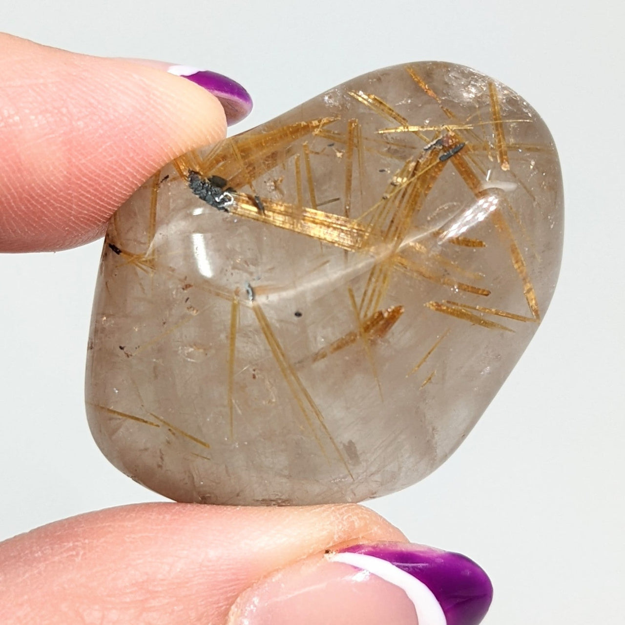 1 Gold Rutilated Quartz Tumbled Grade A (30g) #SK7932 - $14