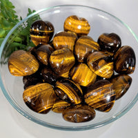 Polished 1.2-inch gold tiger’s eye heart stone #BC0615