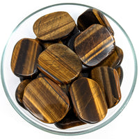 Thumbnail for Gold Tigers Eye 1.75’ Flat Palmstone in a Bowl - SKU #SK9254 Gemstones for Wellness