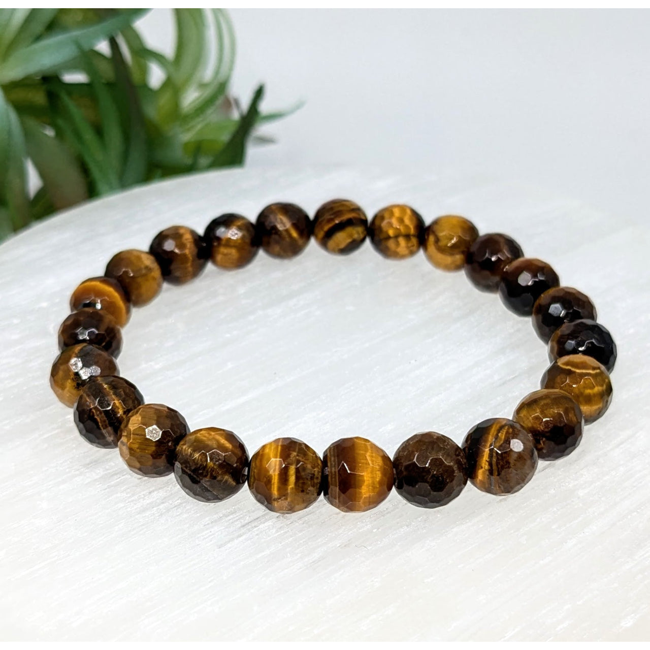 Gold Tiger’s Eye 8mm Faceted Bracelet #LV6268 - $15