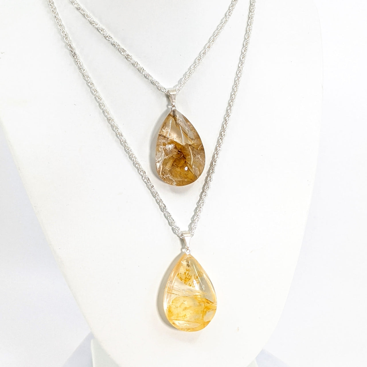 Golden Healer Hematoid Quartz Teardrop Pendant with Yellow Quartzite and Diamond #SK9425