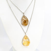 Thumbnail for Golden Healer Hematoid Quartz Teardrop Pendant with Yellow Quartzite and Diamond #SK9425