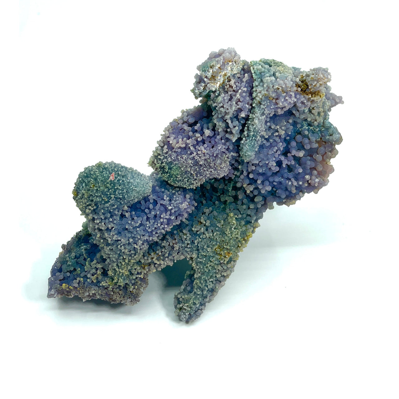 A cluster of blue and green grape agate in a 6.7’ double-sided natural cluster #GA134