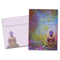 Gratitude Buddha Thank You Greeting Card #17829 with golden Buddha and heart