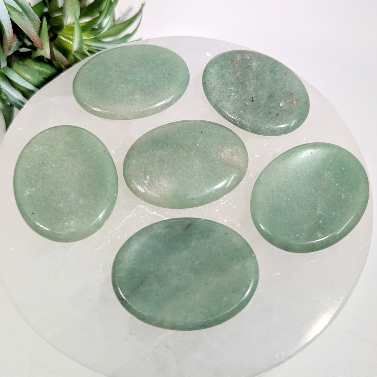 Green Aventurine 1.7’’ Small Thumb Stone #LV9218 - $9.95