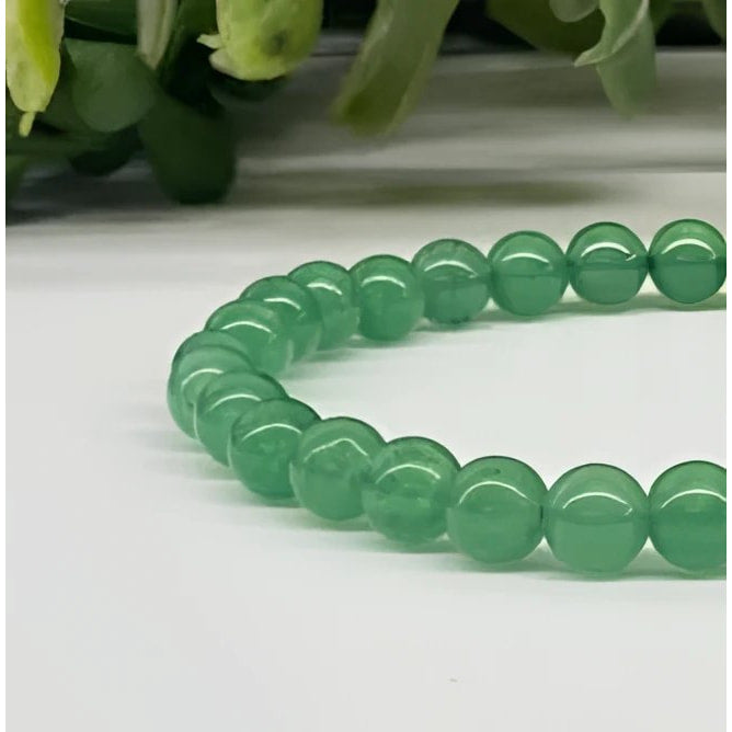 Green Jade 7’’ Bracelet with 6mm Beads #LV4376 - $14