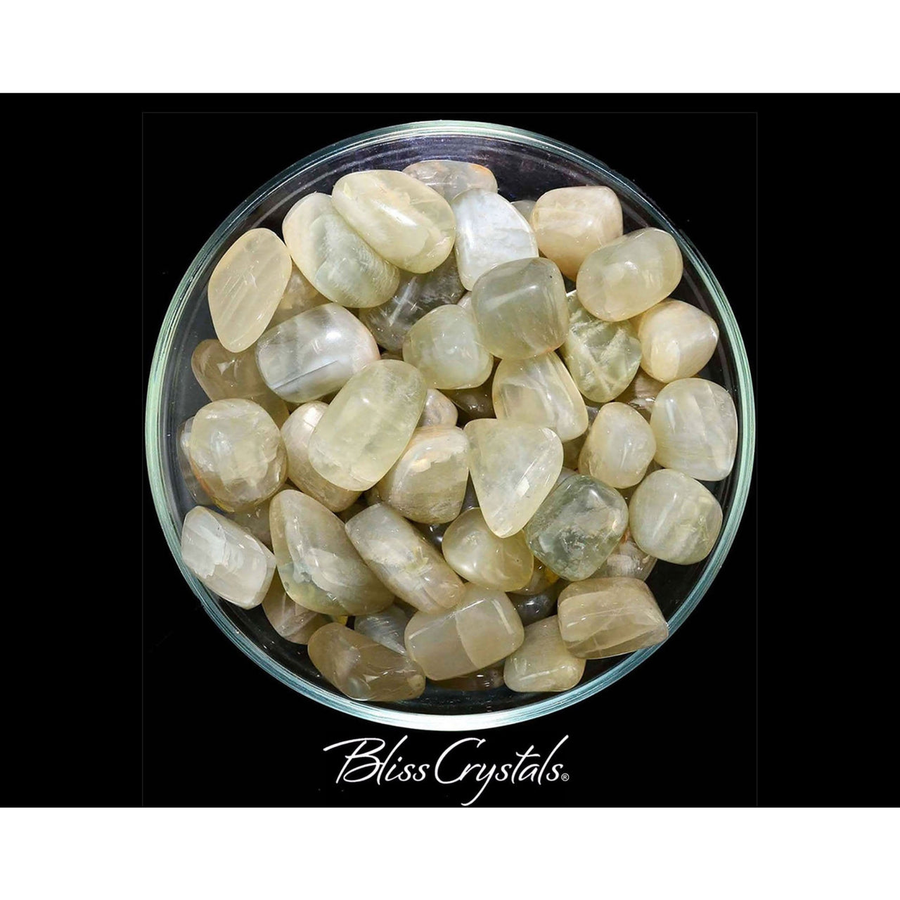 1 Green MOONSTONE Tumbled Stone Silver Flash Healing Crystal