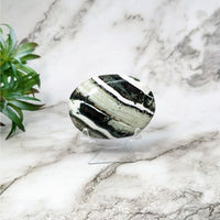 Thumbnail for Green Zebra Sardonyx Palm Stone on Marble Table - 2.3’ Palm #LV5164 adds elegance to any decor