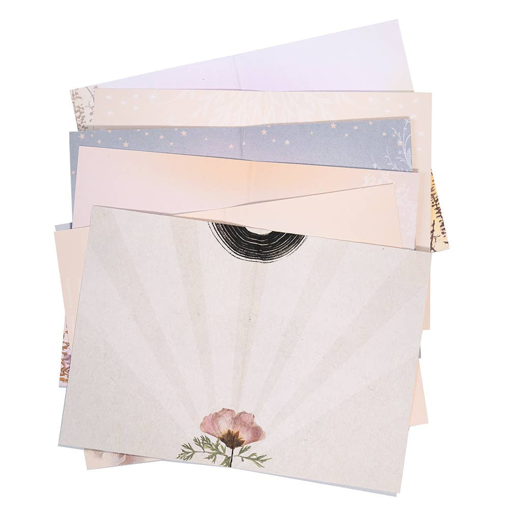 Stack of overlapping paper sheets with flower detail for Greeting Card Gem W0382-F