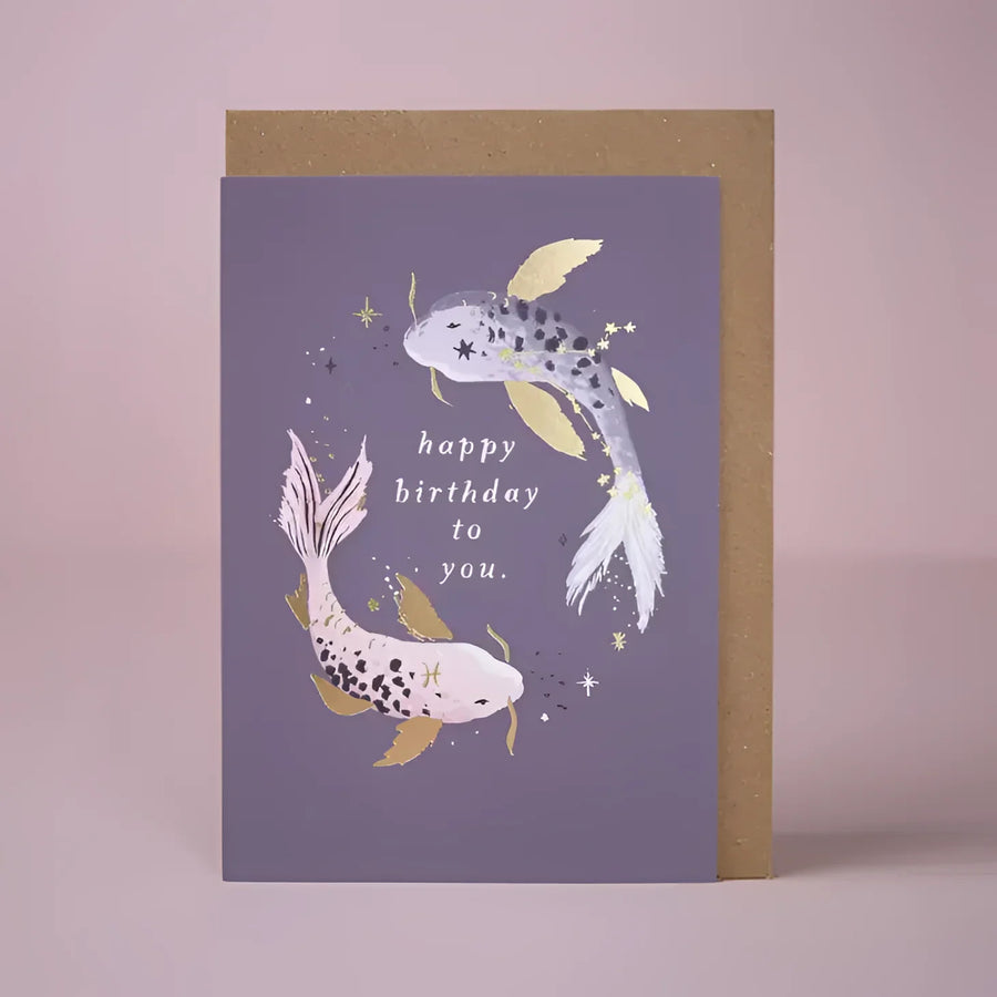 Greeting Card #K002 - Pisces Zodiac Birthday - $6.95