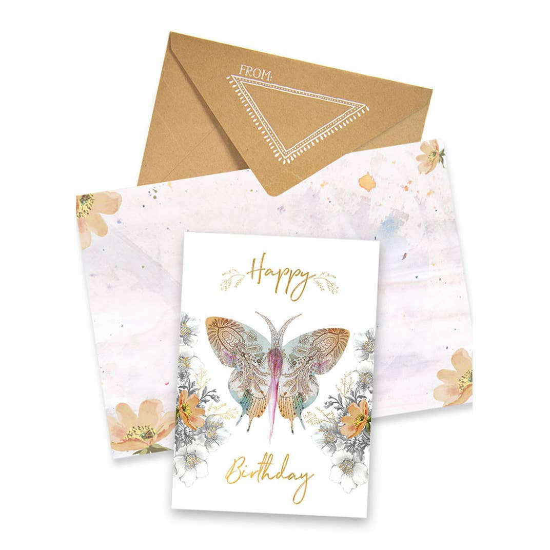 Greeting Card - Paisley Butterfly #W0326-F - $4.50